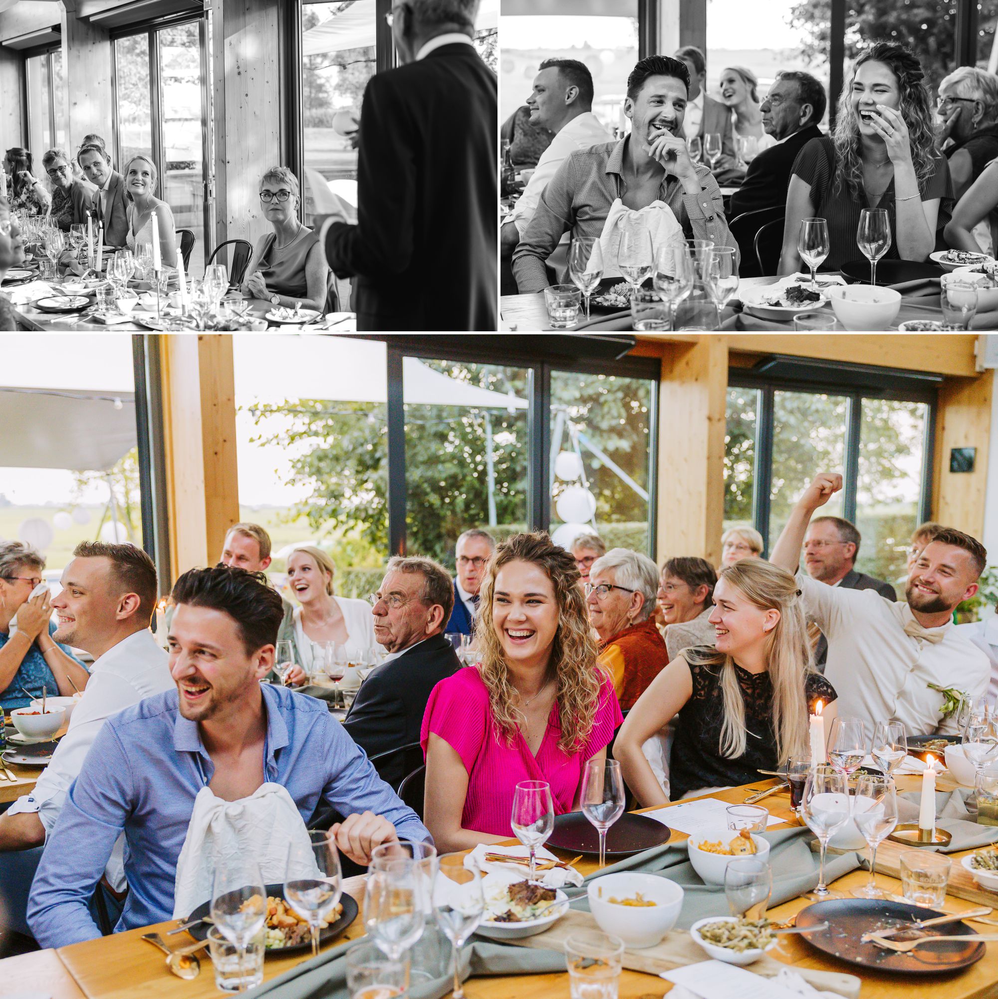 Feestmoment tijdens de bruiloft van Bruiloft in Friesland