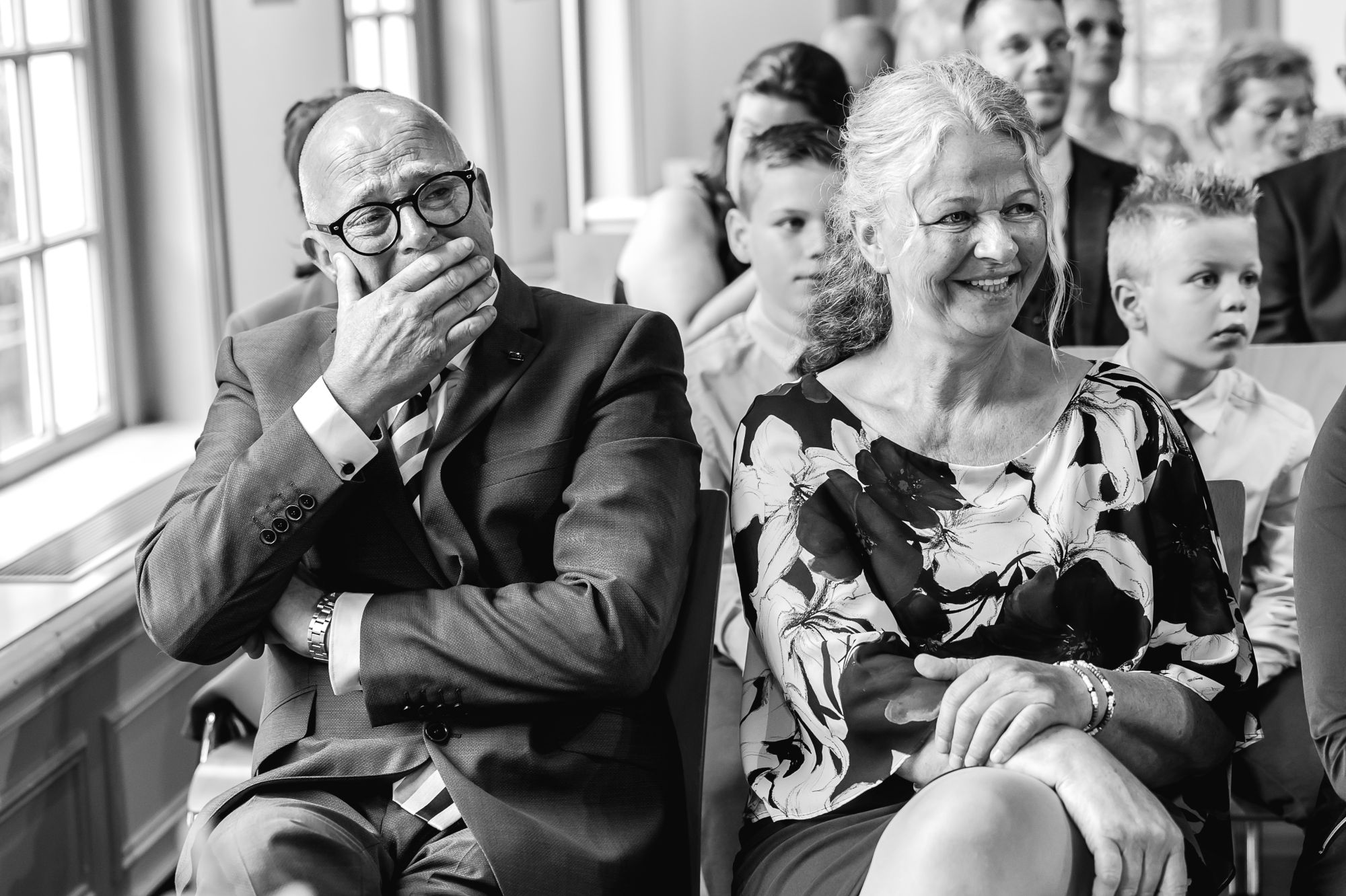 Moment tijdens de bruiloft van Marijke & Dick